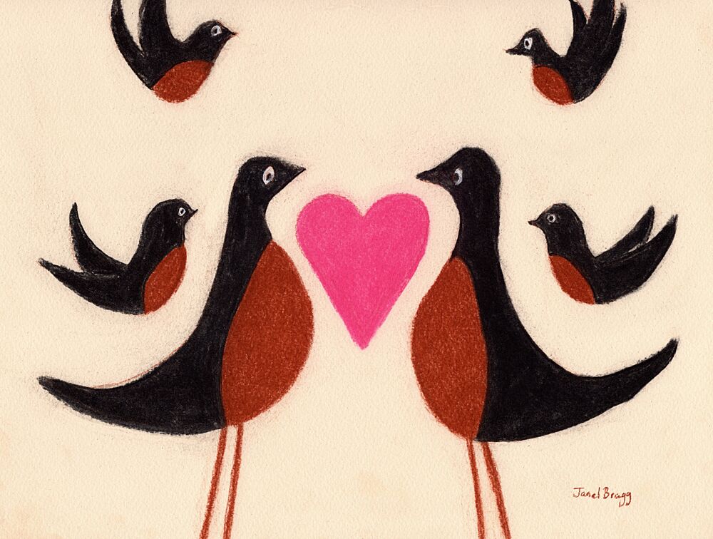Love Birds Family art print by Janel Bragg for $57.95 CAD
