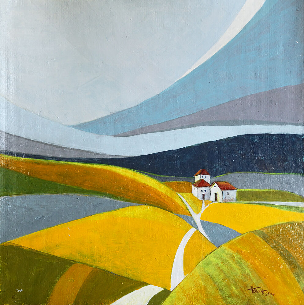 Modern Countryside Village art print by Aniko Hencz for $57.95 CAD