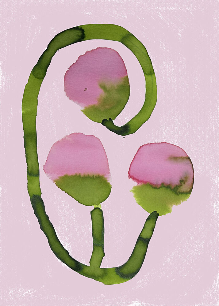 Abstract Pink Blooms art print by Carola Cedell for $57.95 CAD