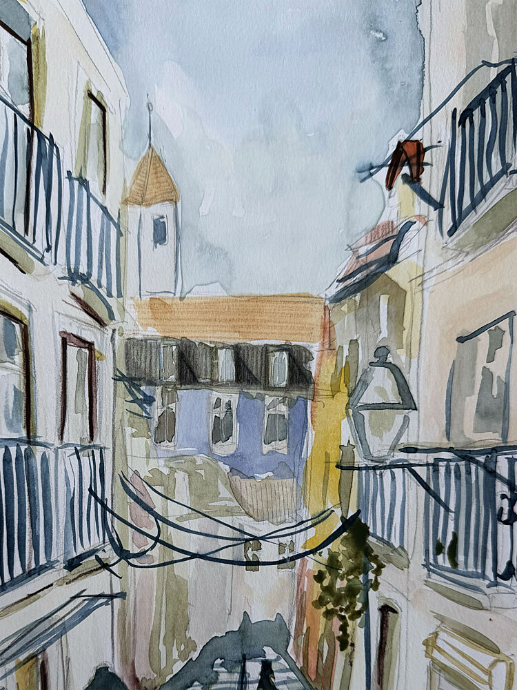 Charming City Alley art print by Carola Cedell for $57.95 CAD