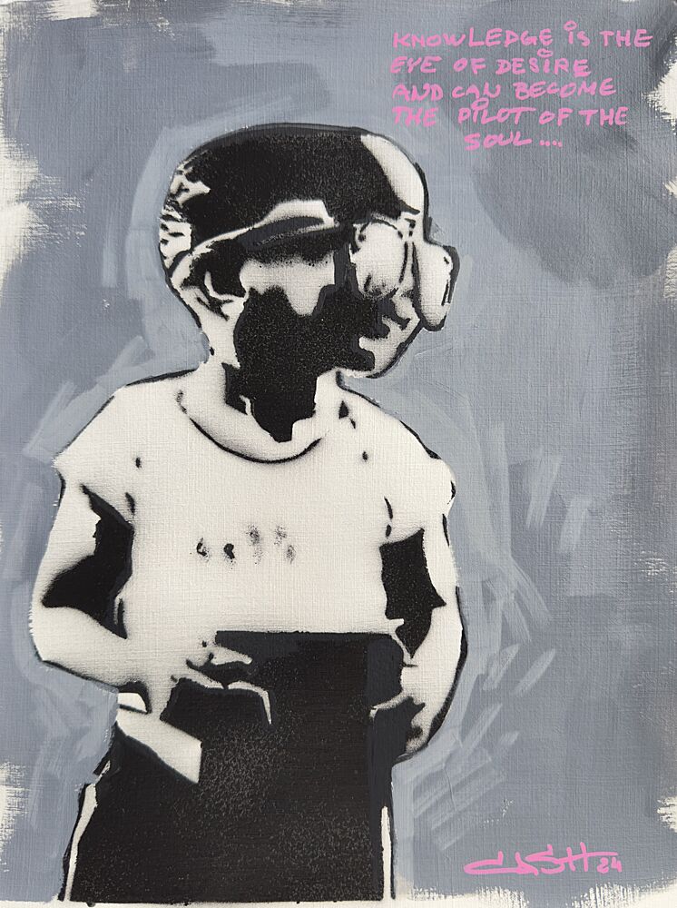 Curious Stencil Boy art print by Suzan Habib for $57.95 CAD