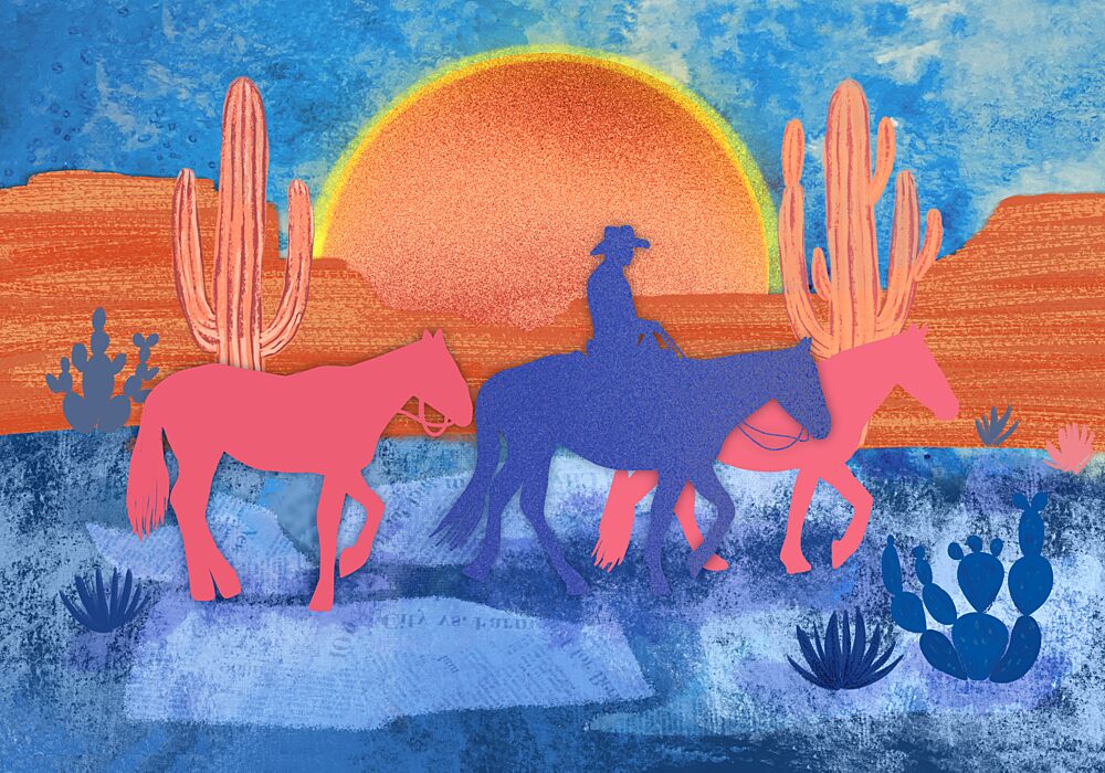 Cowboy Desert Journey art print by Aliya Putrus for $57.95 CAD