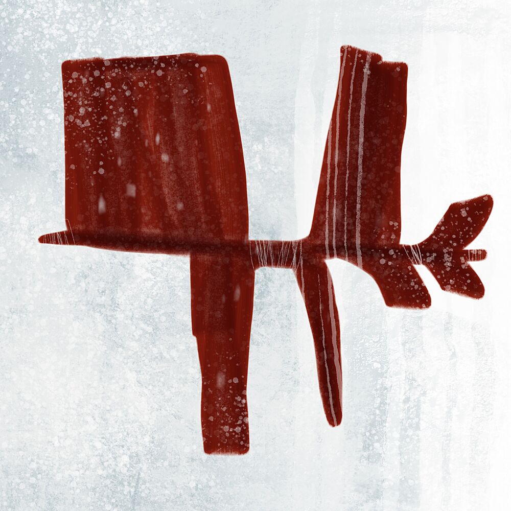 Red Winter Animal art print by Mansi Saxena for $57.95 CAD