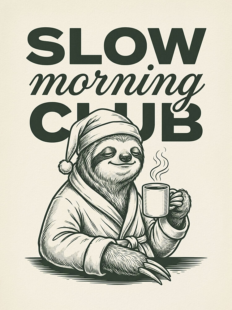 Slow Morning Club Sloth art print by Andreas Magnusson for $57.95 CAD