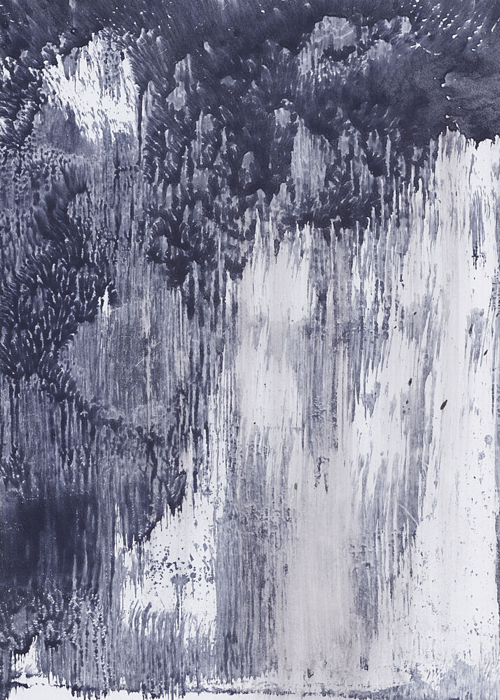 Indigo Flowing Abstract art print by Maira Ribena for $57.95 CAD