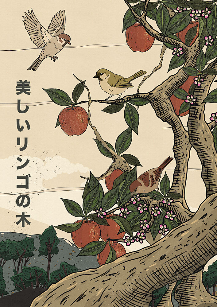 Beautiful Apple Tree Birds art print by Nicholas for $57.95 CAD
