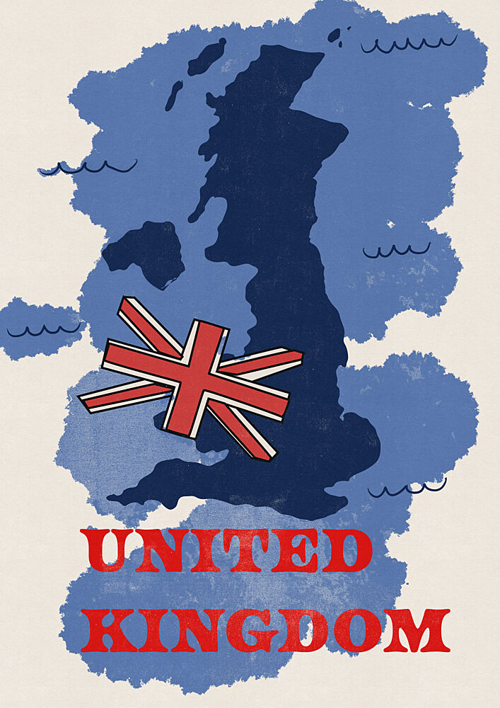 United Kingdom Flag Map art print by Nicholas for $57.95 CAD