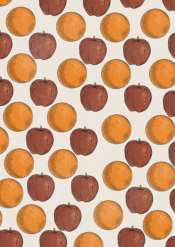 Illustrated Fruit Pattern art print by Nicholas for $57.95 CAD