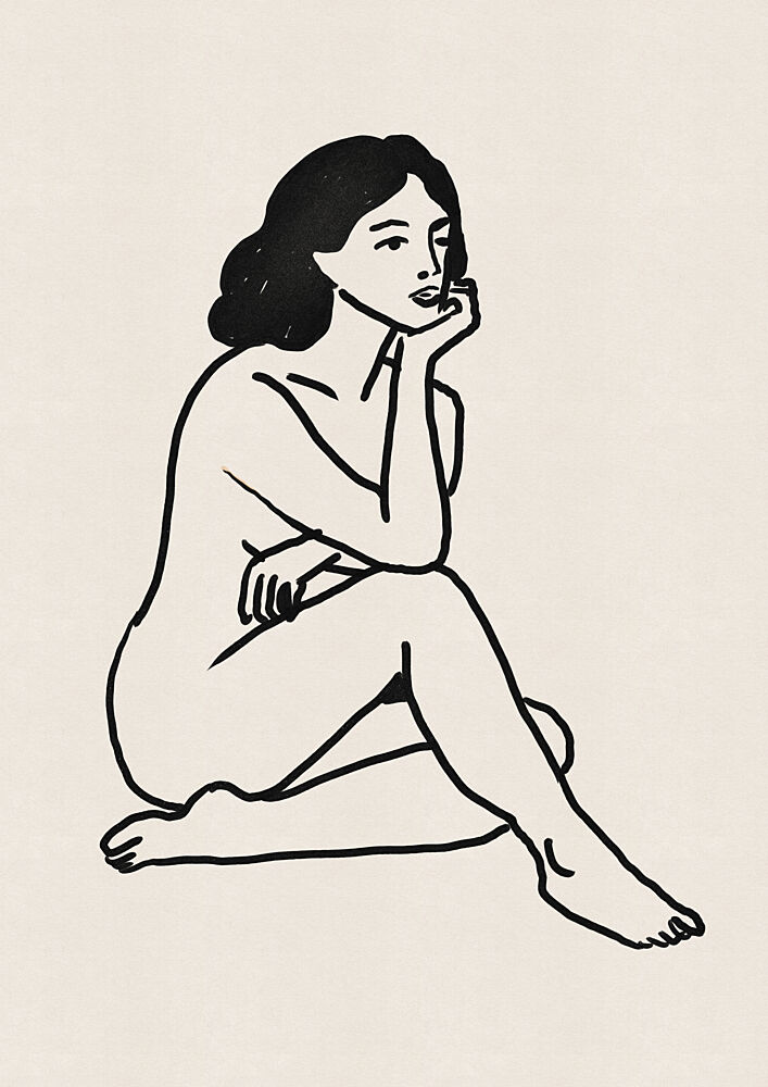 Thoughtful Nude Figure art print by Nicholas for $57.95 CAD