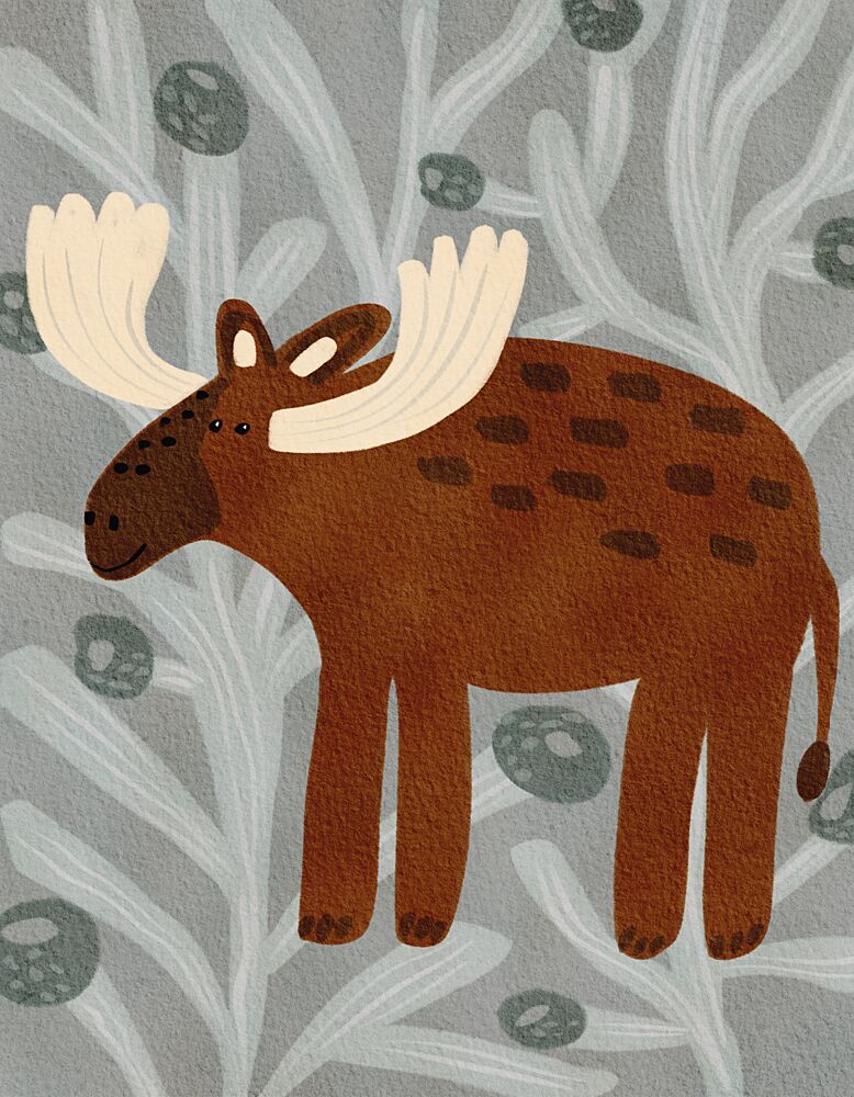 Cute Woodland Moose art print by Nikita Jariwala for $57.95 CAD