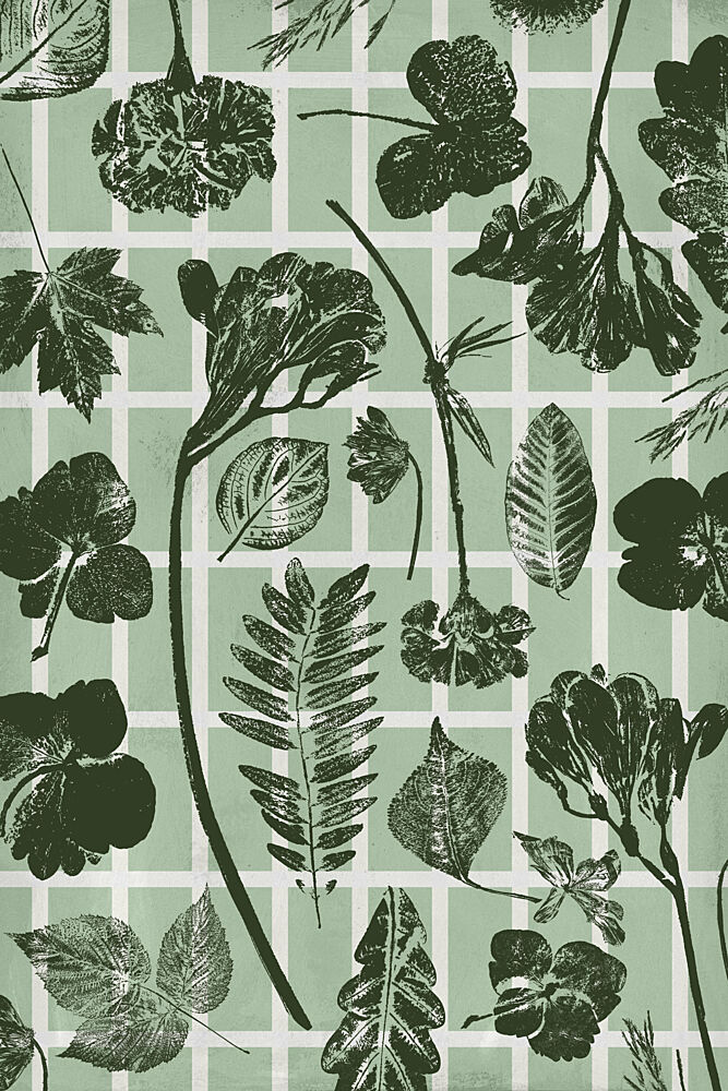 Botanical Grid Pattern art print by Treechild for $57.95 CAD