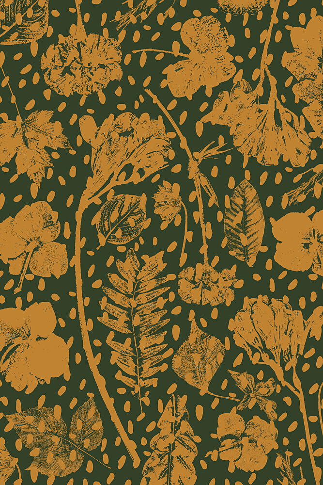 Green Gold Botanical Pattern art print by Treechild for $57.95 CAD