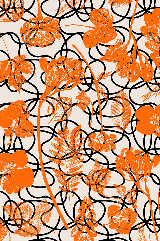 Abstract Orange Florals art print by Treechild for $57.95 CAD