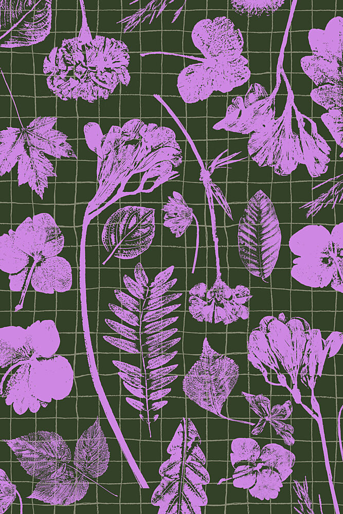 Purple Botanical Grid art print by Treechild for $57.95 CAD