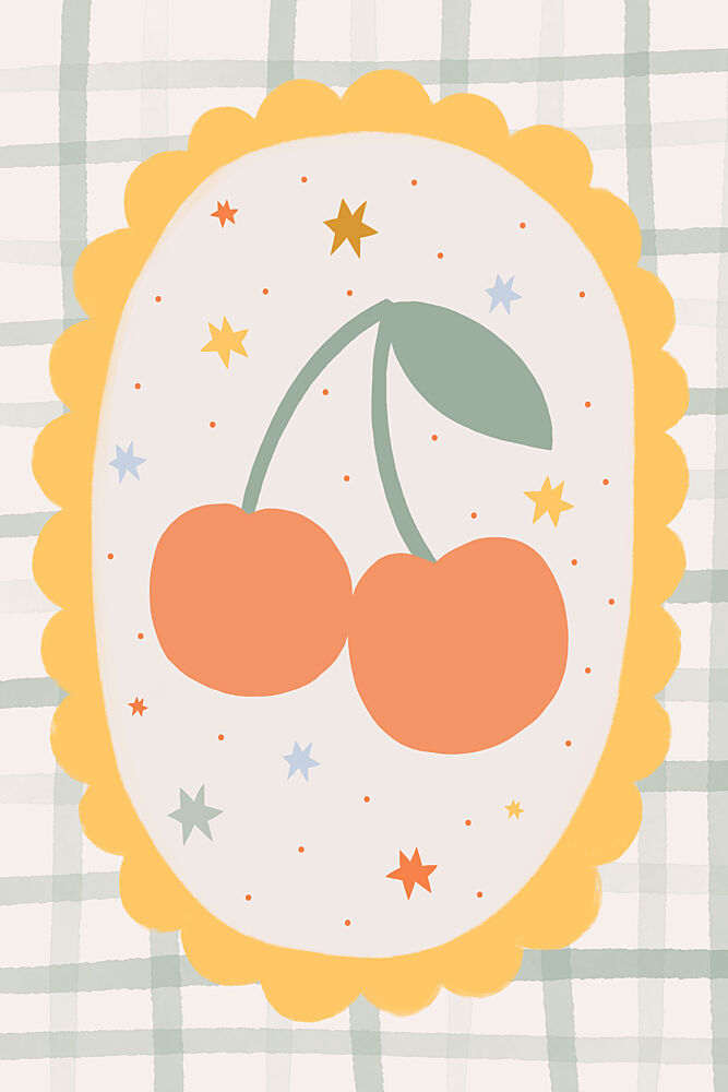Sweet Plaid Cherries art print by Menina Lisboa for $57.95 CAD