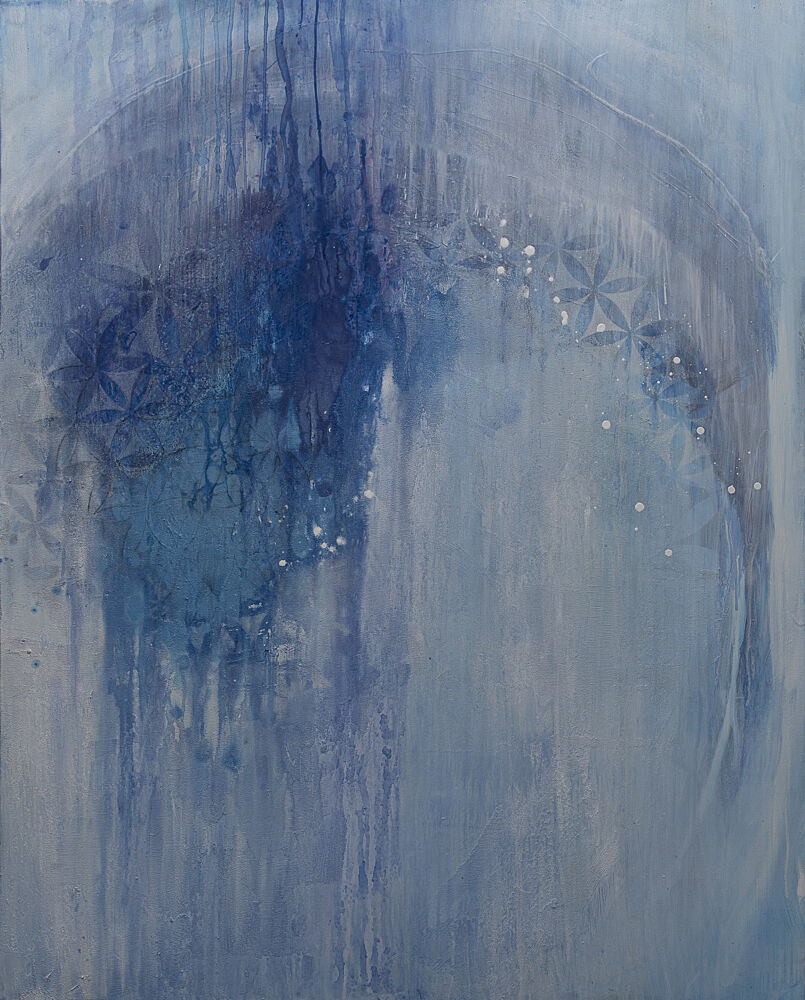 Sacred Blue Geometry art print by Deb Chaney for $57.95 CAD