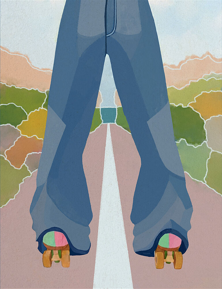 Retro Roller Skate Journey art print by Essa van Reis for $57.95 CAD