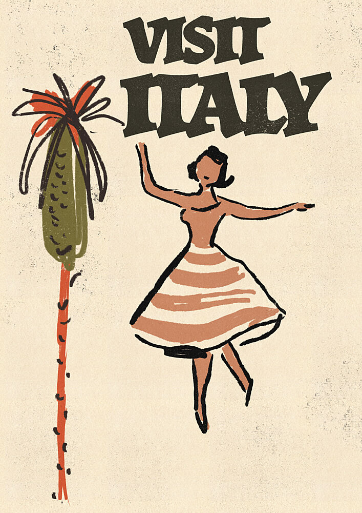 Visit Italy Vintage Travel art print by Nicholas for $57.95 CAD