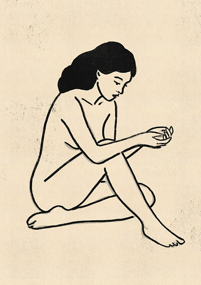 Serene Nude Figure art print by Nicholas for $57.95 CAD
