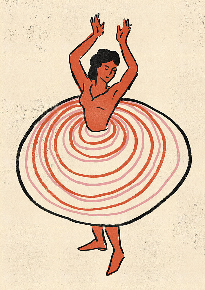 Vibrant Cancan Dancer art print by Nicholas for $57.95 CAD