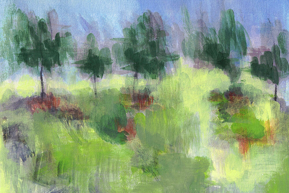 Impressionist Green Trees art print by Lori Ann Folz for $57.95 CAD