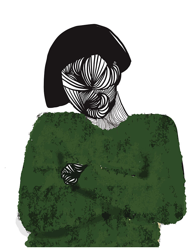 Abstract Green Portrait art print by Ebony Carter for $57.95 CAD