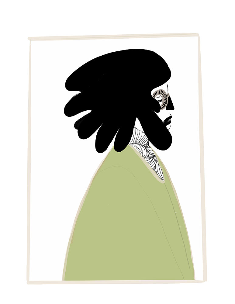 Stylized Green Profile art print by Ebony Carter for $57.95 CAD