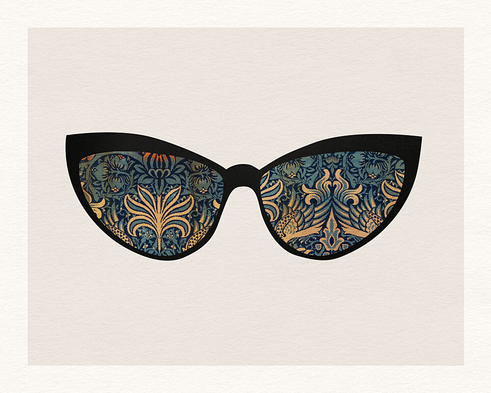 Retro Floral Cat Eye art print by Wild Violets for $57.95 CAD