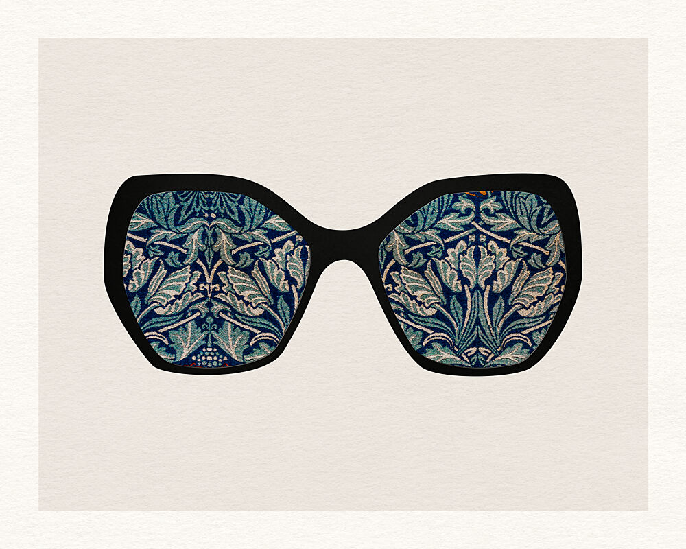 Blue Botanical Sunglasses art print by Wild Violets for $57.95 CAD