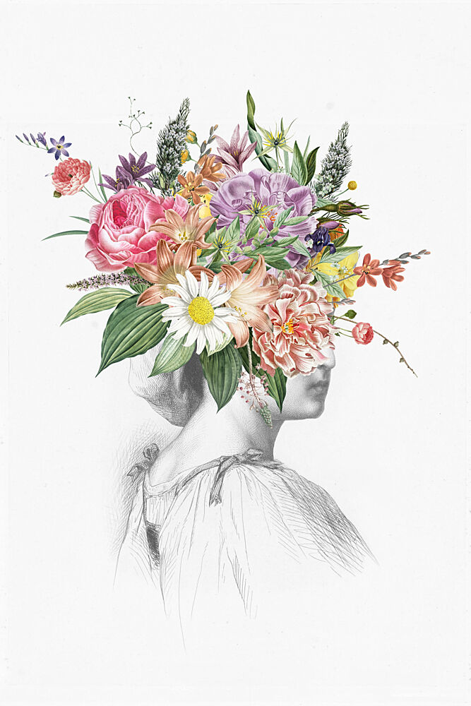 Enchanting Floral Profile art print by Marja van den Hurk for $57.95 CAD