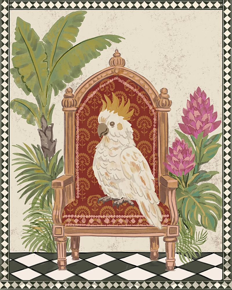Regal Cockatoo Throne art print by Radhika Modi for $57.95 CAD