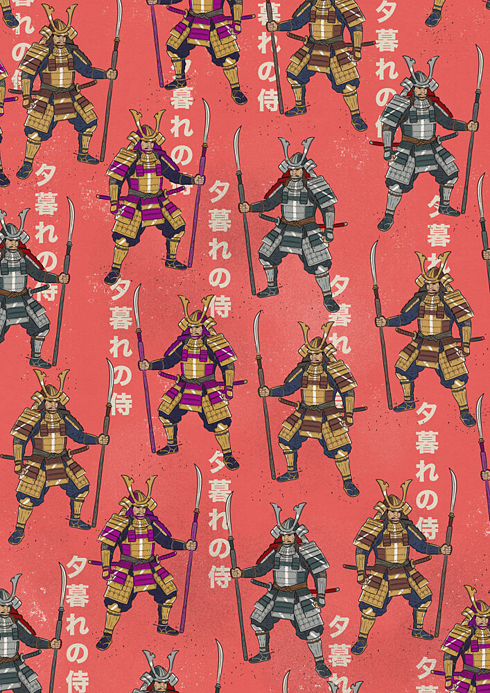 Samurai Warrior Pattern art print by Nicholas for $57.95 CAD
