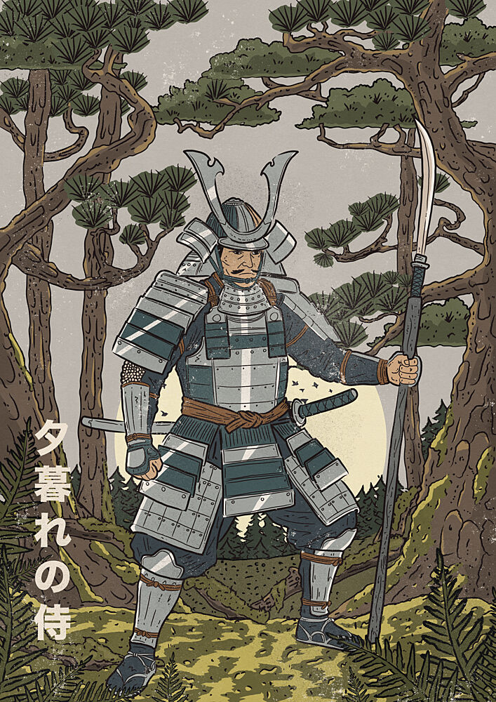 Dusk Forest Samurai art print by Nicholas for $57.95 CAD