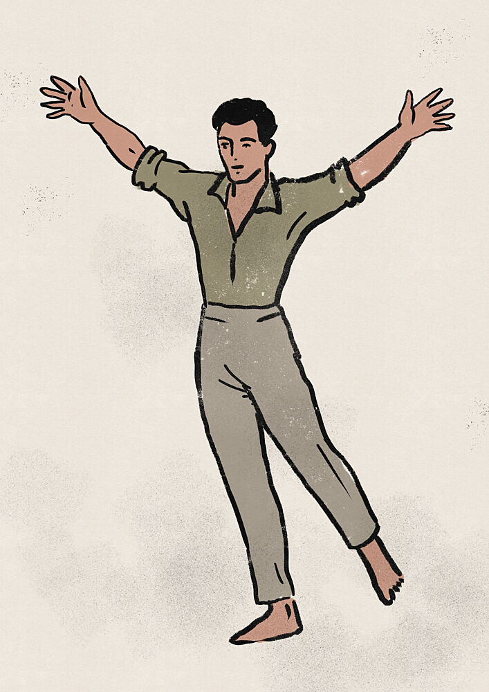 Joyful Dancing Man art print by Nicholas for $57.95 CAD