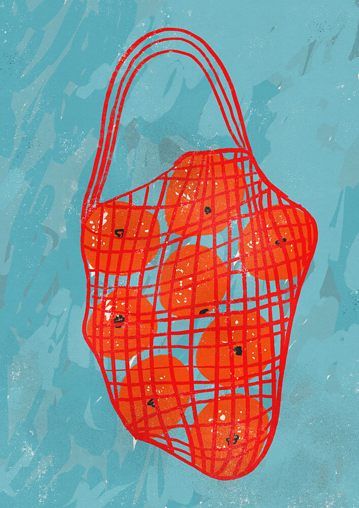 Fresh Oranges Mesh Bag art print by Nicholas for $57.95 CAD