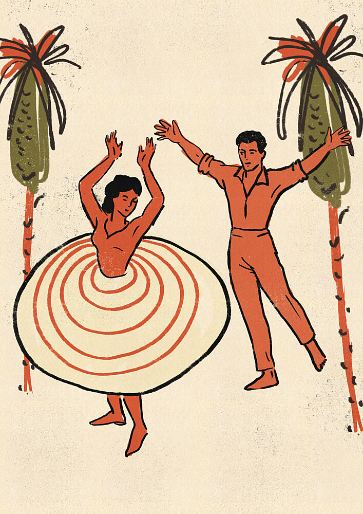 Joyful Tropical Dance art print by Nicholas for $57.95 CAD