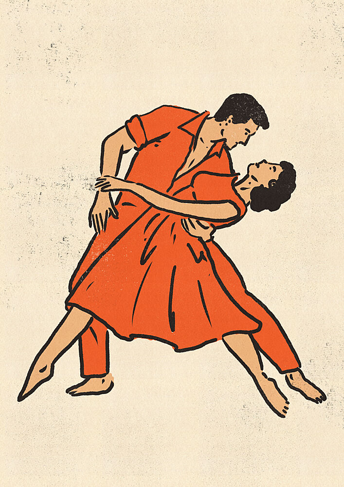 Retro Dancing Couple art print by Nicholas for $57.95 CAD