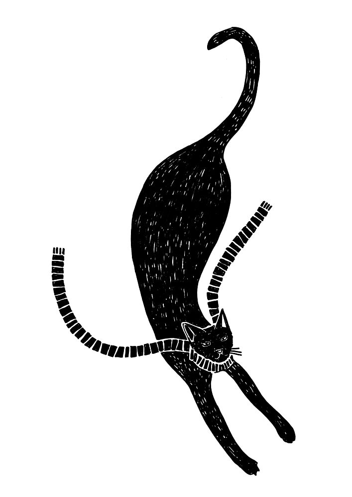 Elegant Black Cat Floating art print by Rosana Laiz Blursbyai for $57.95 CAD
