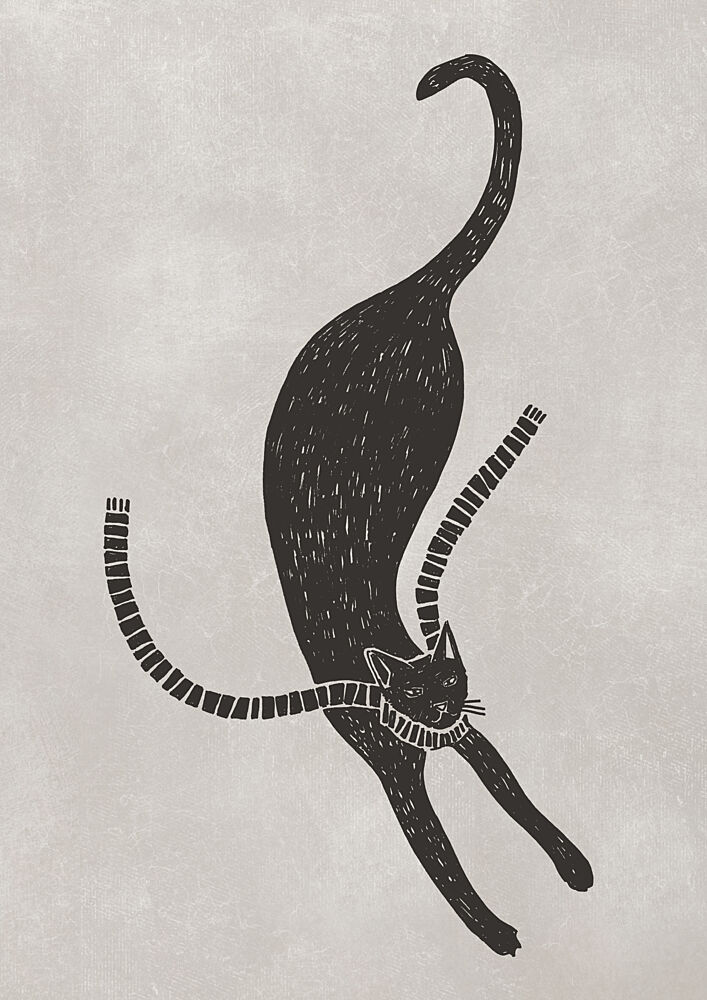 Elegant Black Cat Stretch art print by Rosana Laiz Blursbyai for $57.95 CAD