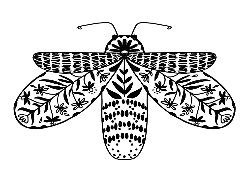 Bohemian Floral Moth art print by Rosana Laiz Blursbyai for $57.95 CAD