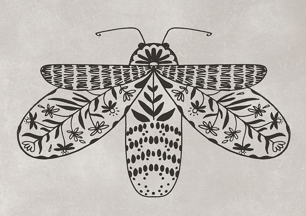 Intricate Folk Moth art print by Rosana Laiz Blursbyai for $57.95 CAD