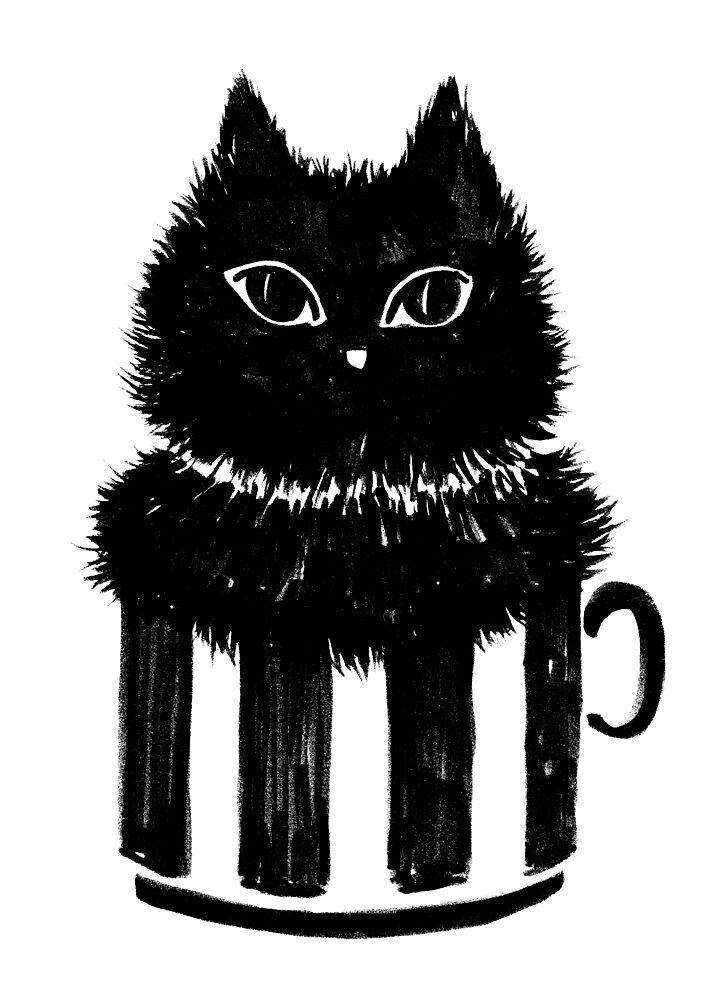 Cute Cat in Mug art print by Rosana Laiz Blursbyai for $57.95 CAD