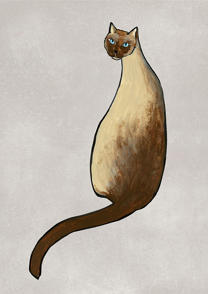 Graceful Siamese Cat art print by Rosana Laiz Blursbyai for $57.95 CAD