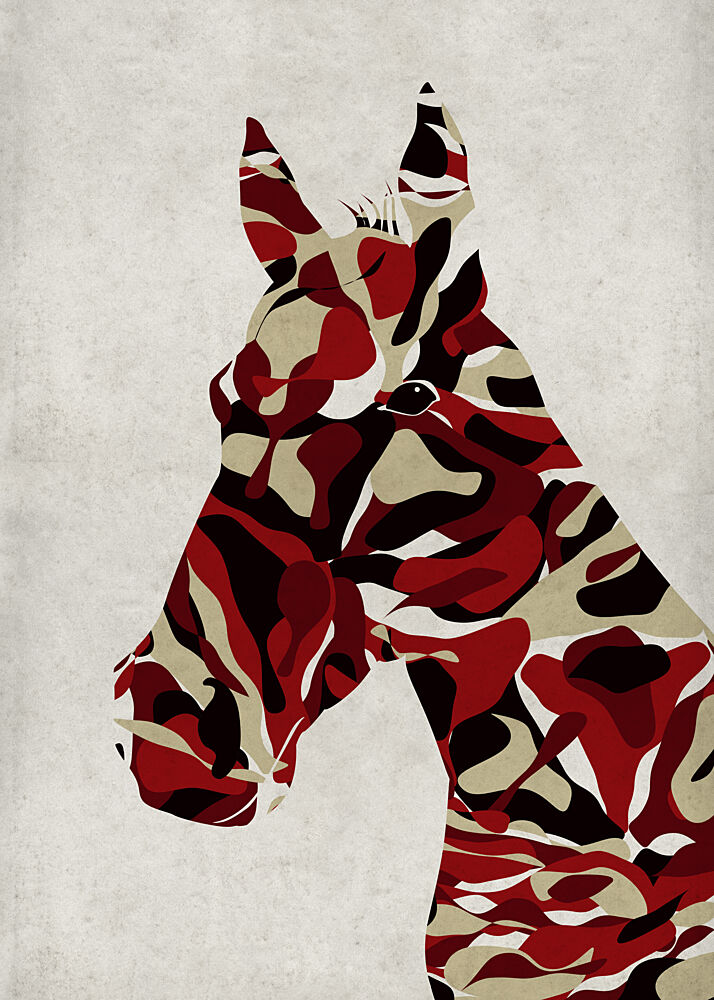 Crimson Camo Horse art print by Angelo Cerantola for $57.95 CAD