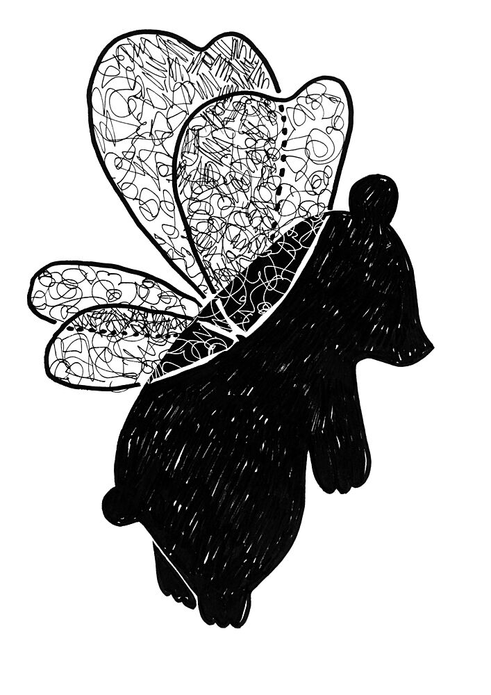 Whimsical Flying Bear art print by Rosana Laiz Blursbyai for $57.95 CAD