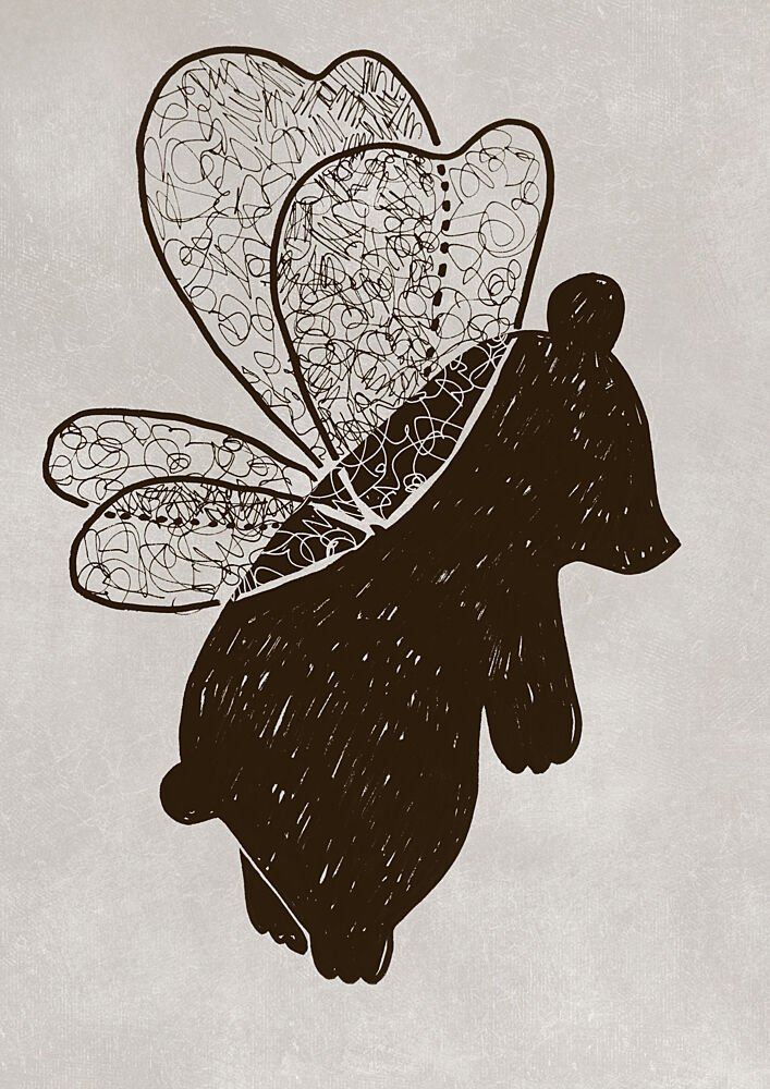 Whimsical Flying Bear art print by Rosana Laiz Blursbyai for $57.95 CAD