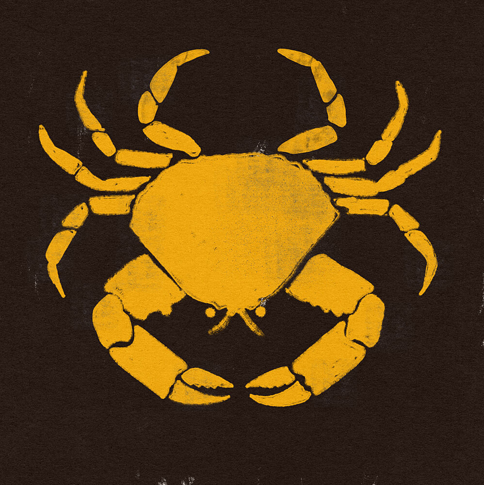Golden Crab Silhouette art print by Nicholas for $57.95 CAD