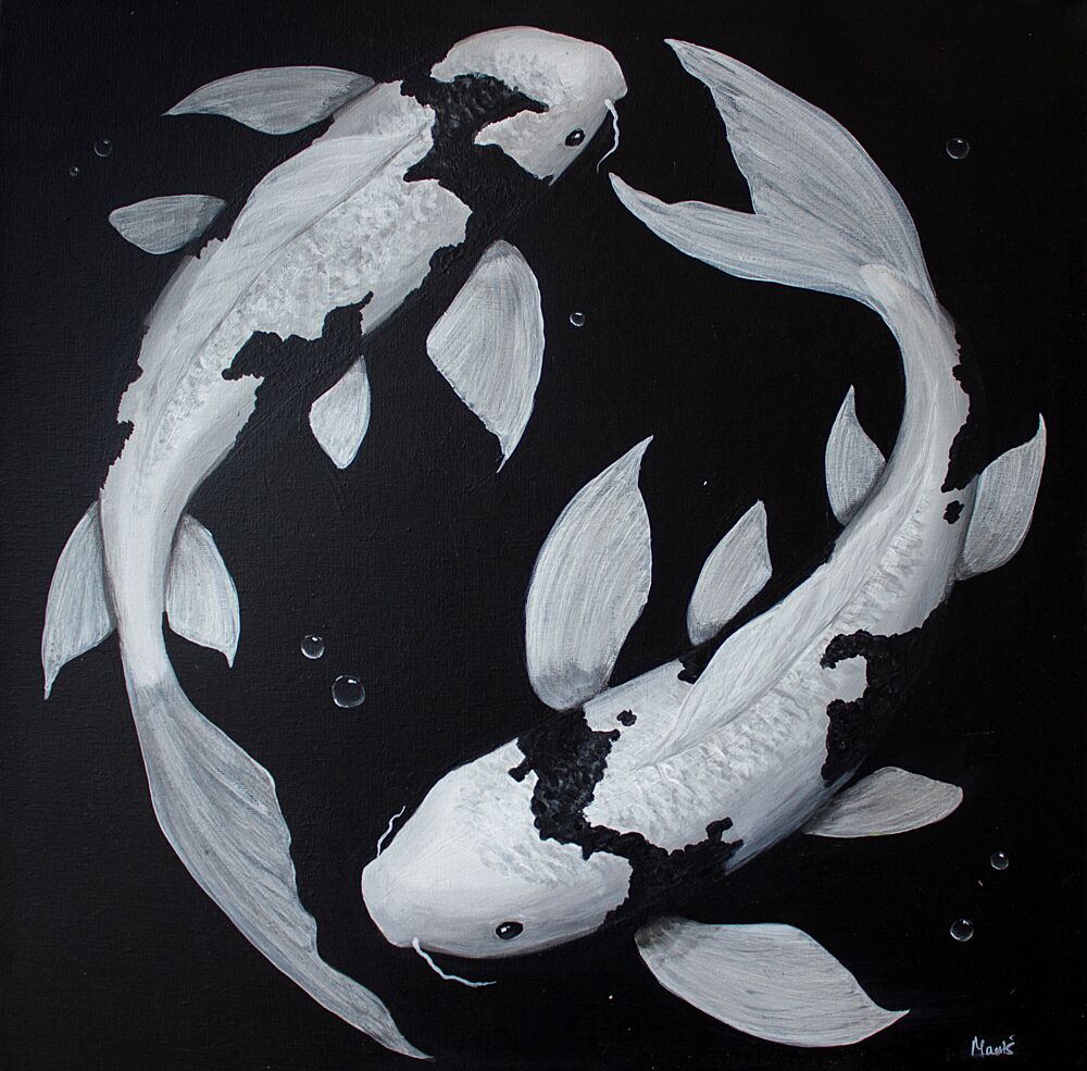 Yin Yang Koi Fish art print by Marloes Aerts for $57.95 CAD