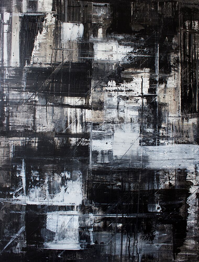 Textured Black White Abstract art print by Marloes Aerts for $57.95 CAD