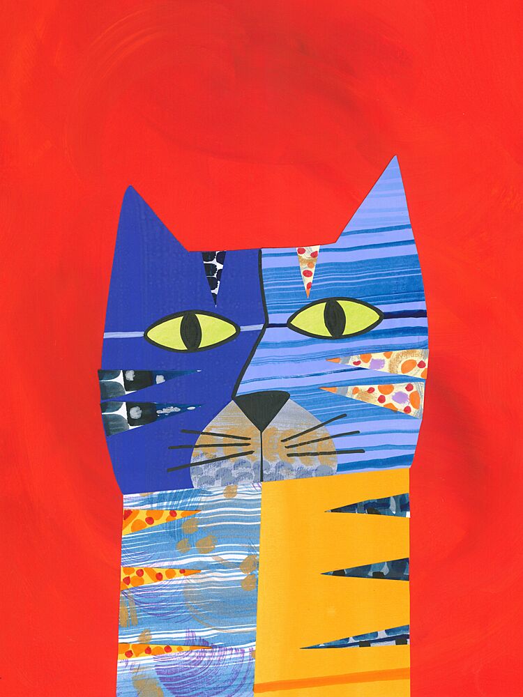 Colorful Abstract Cat art print by Isabelle Brent for $57.95 CAD